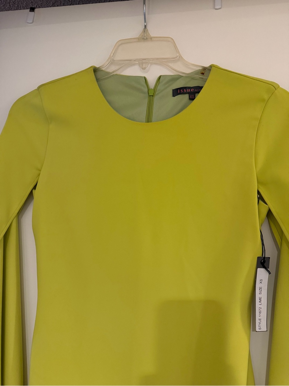 Issue New York Lime Long Sleeve Crewneck Dress